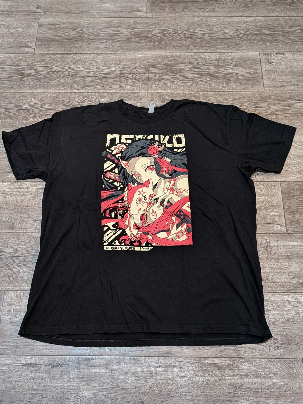 Men's Demon Slayer Nezuko Graphic T-Shirt Black Big & Tall 3XL